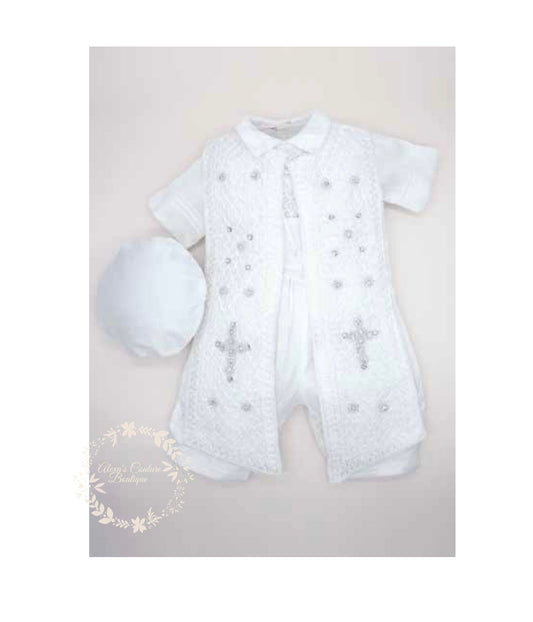 Baptism/Christening Gown, Romper/Traje de Bautizo para Nino37