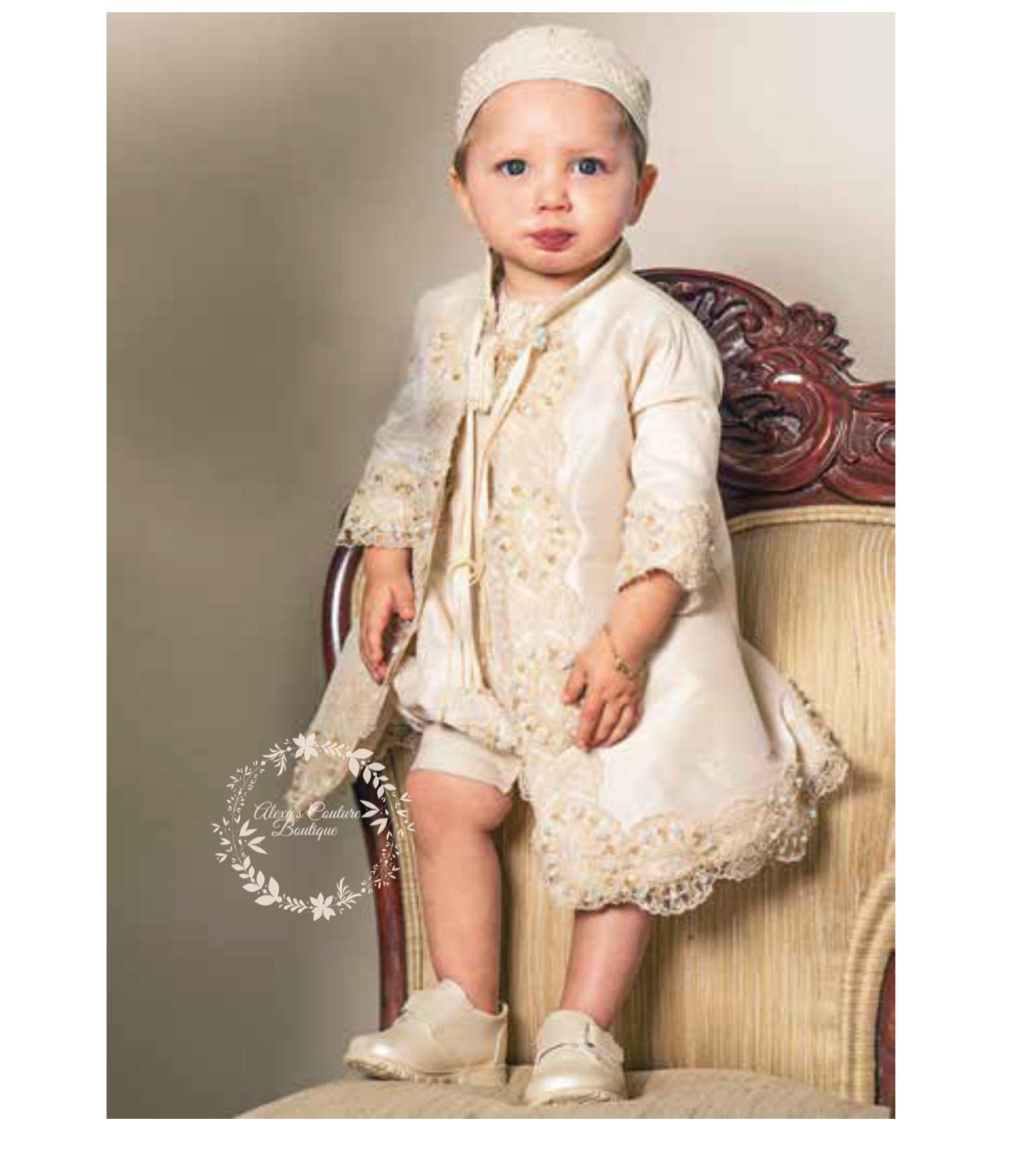 4 Peace Boy's Baptism/Christening Gown, Romper/Traje de Bautizo para Nino34