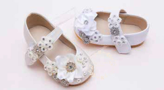 Baby Girl's Baptism Shoes with rhinestone/Zapato de Bautizo para Nina/ Girl Baptism Shoes White Christening, Baby Girl Shoes, White Shoes46