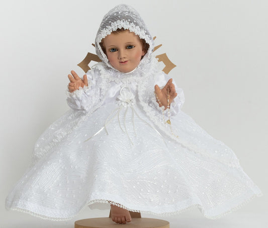 Trajecito Ropón blanco para Niño Dios con accesorios Incluidos/Baby Jesus Outfit2