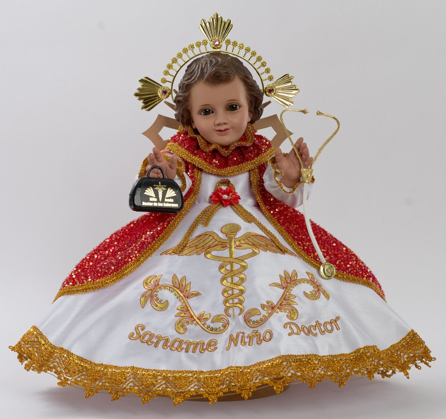 Trajecito de niño Doctorpara Niño Dios con accesorios Incluidos/Baby Jesus Outfit23